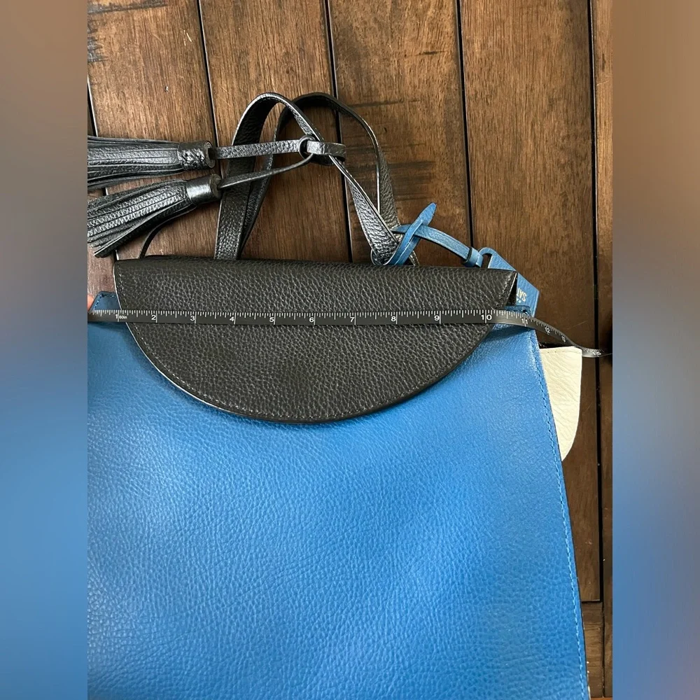 kate spade Blue, Black & White Leather Top-Handle Satchel - Picture 13 of 15